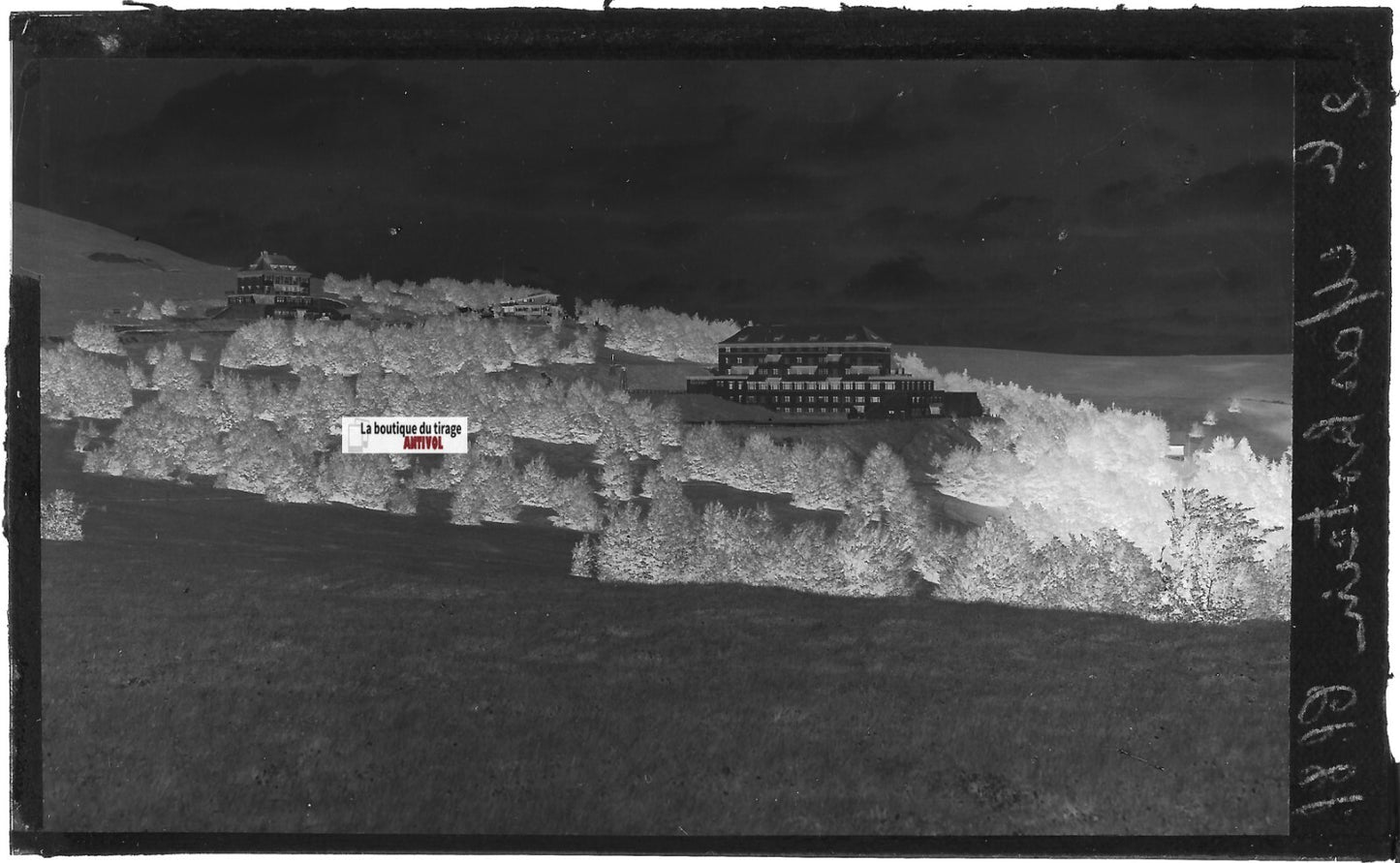 Plaque verre photo ancienne, négatif noir & blanc 9x14 cm, Le Markstein, Oderen