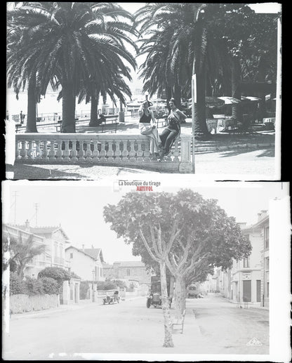 Sainte-Maxime, bateaux, photos plaque de verre, lot de 5 négatifs 9x14 cm