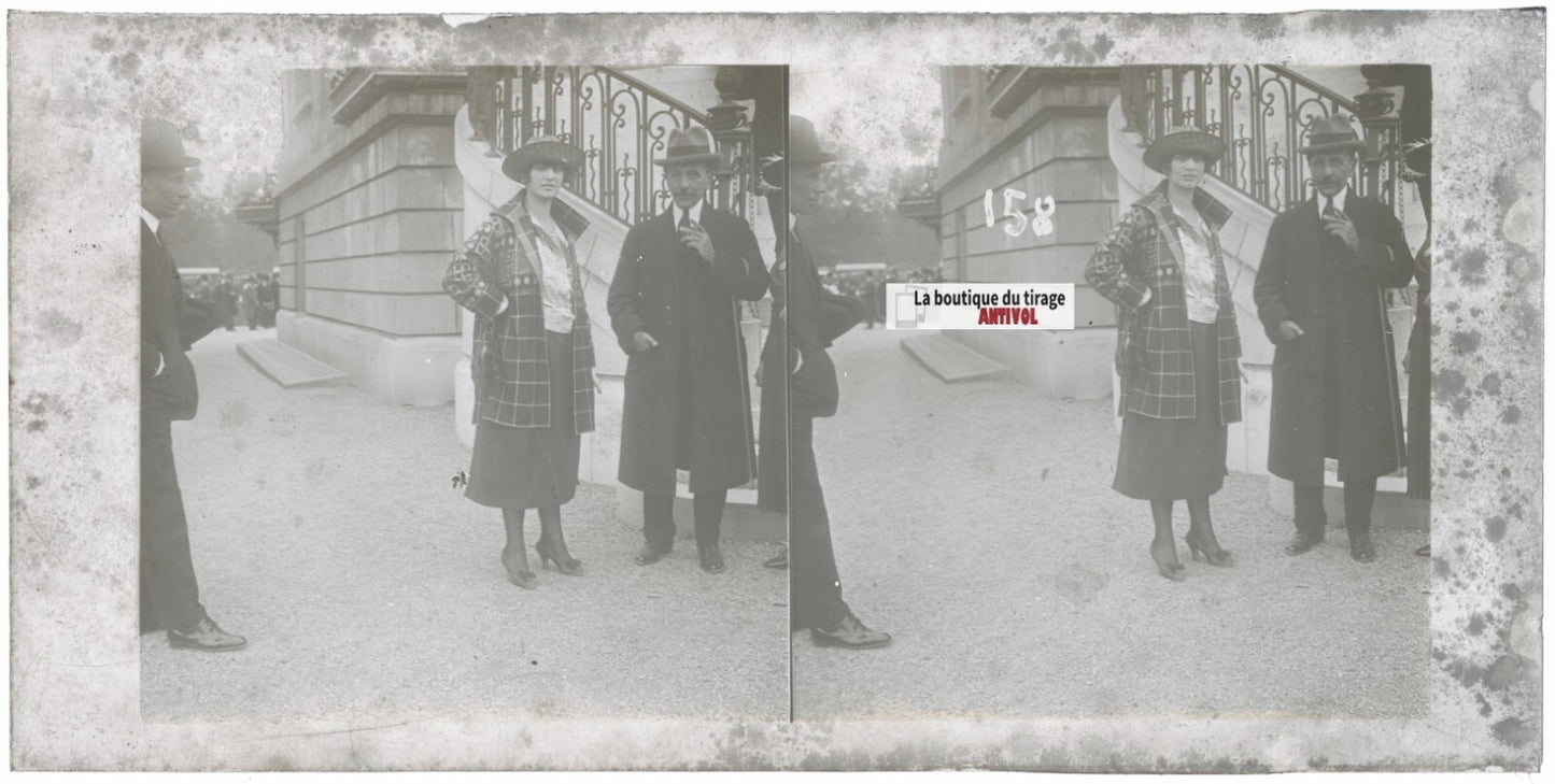 Hippodrome de Longchamp, Paris, stéréoscopie plaque verre, positif 8,5x17 cm