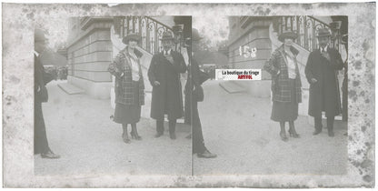 Hippodrome de Longchamp, Paris, stéréoscopie plaque verre, positif 8,5x17 cm