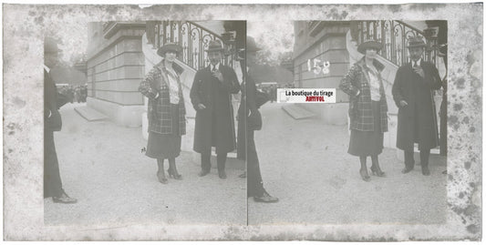 Hippodrome de Longchamp, Paris, stéréoscopie plaque verre, positif 8,5x17 cm