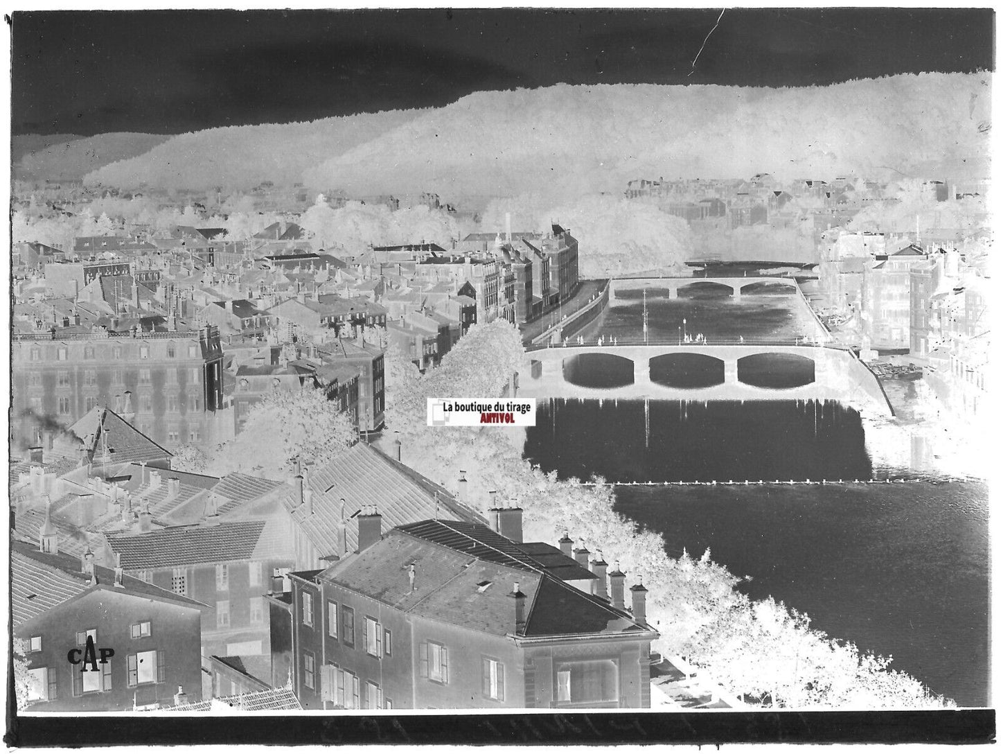 Epinal, Vosges, Plaque verre photo, négatif noir & blanc 10x15 cm France