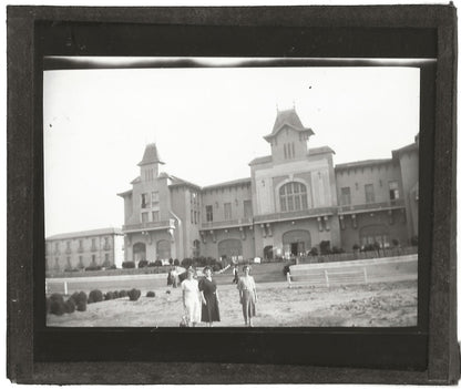 Valras-Plage, casino, France, photo ancienne plaque de verre, positif 8,5x10 cm