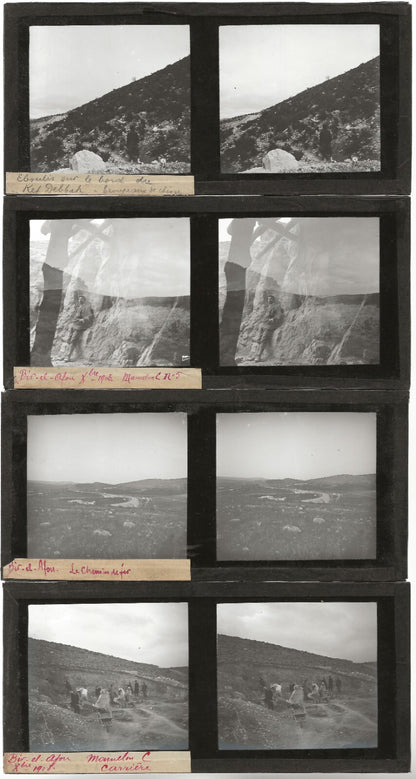 Tunisie Algérie, photos stéréoscopique plaques de verre, lot 10 positifs 7x15 cm