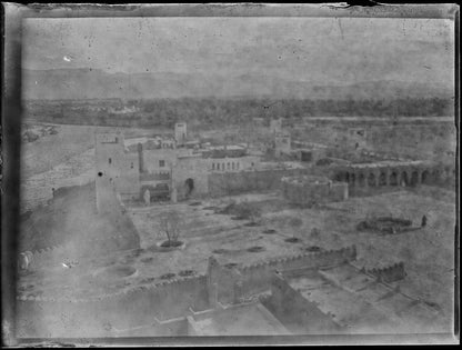 Plaque verre photo ancienne noir et blanc négatif 9x12 cm village Maroc vintage 