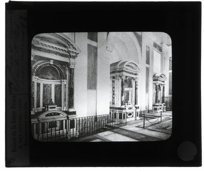 Abbaye Tre Fontane, Rome, photo ancienne plaque de verre, positif 8,5x10 cm