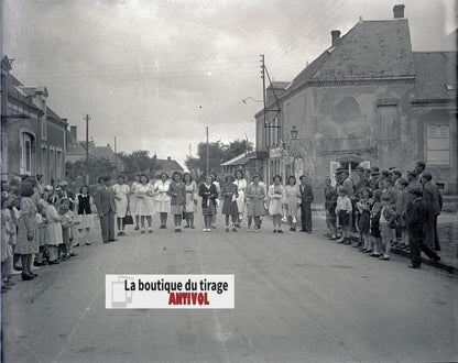 Course cycliste, France, plaque verre, photo ancienne, négatif N&B 6x13 cm