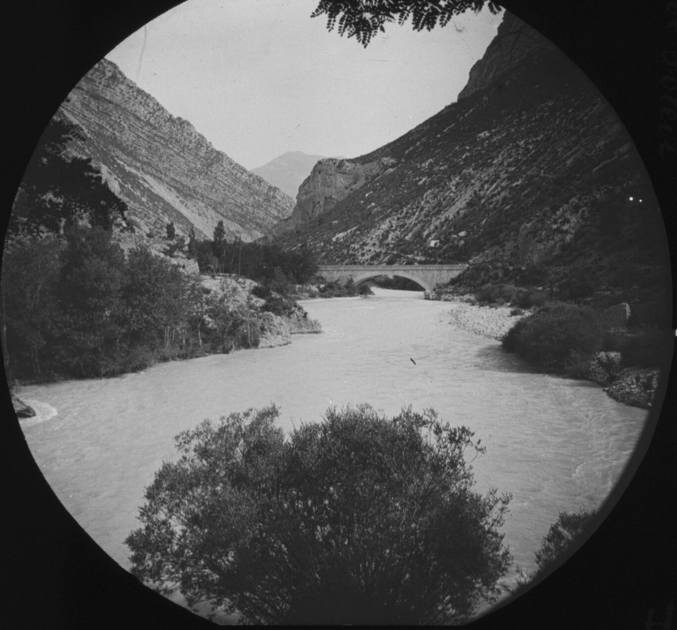 Gorges du Verdon, Rougon, photo ancienne, plaque de verre, positif 8,5x10 cm