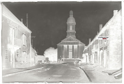 Mont-sous-Vaudrey gendarmerie, Plaque verre photo, négatif noir & blanc 10x15 cm