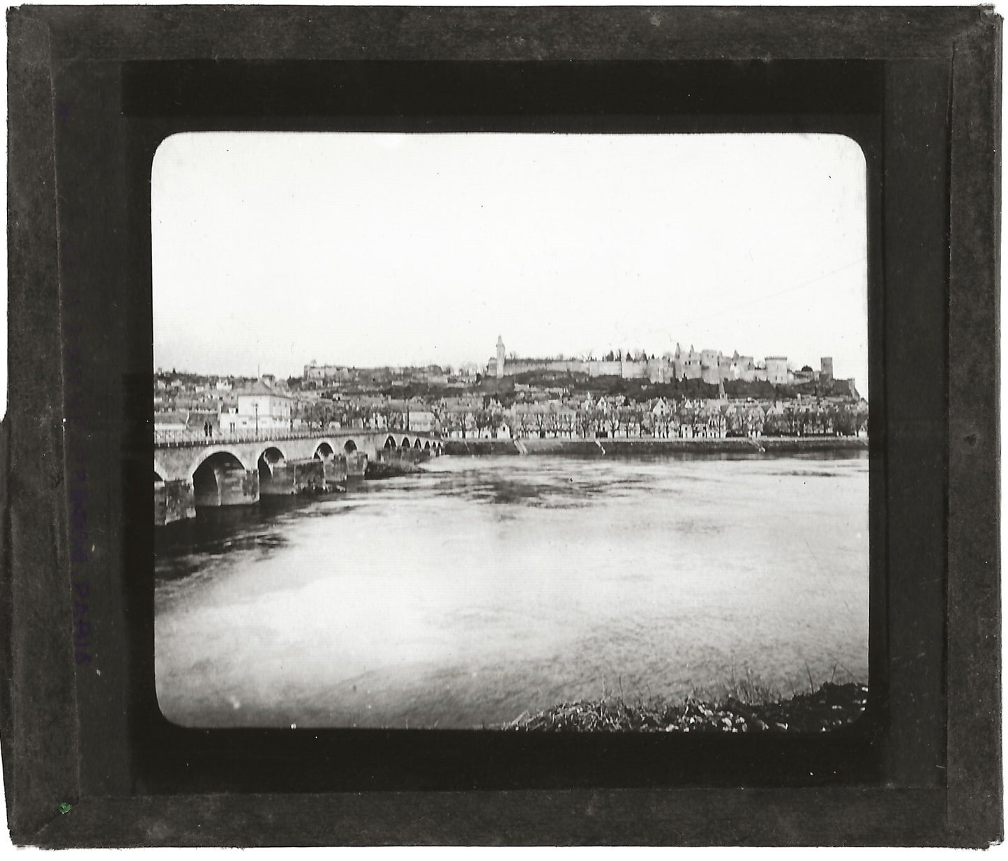 Château de la Loire, Chinon, photo ancienne plaque de verre, positif 8,5x10 cm