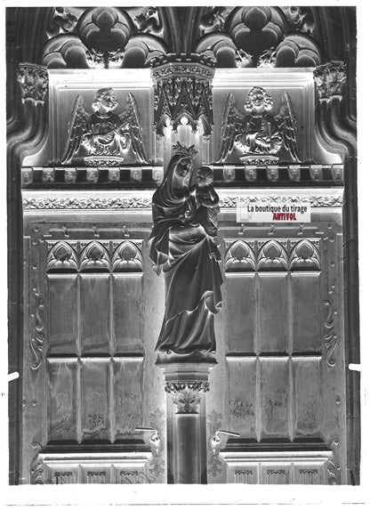 Plaque verre photo ancienne négatif noir et blanc 13x18 cm Colmar cathédrale