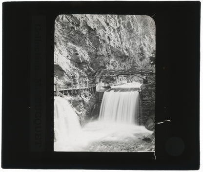 Gorges de la Tamina, Suisse, photo ancienne plaque verre, positif 8,5x10 cm