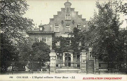Plaque verre photo ancienne négatif noir et blanc 13x18 cm Colmar hôpital BAUR