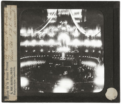 Choeur Notre-Dame, Montréal, photo ancienne plaque verre, positif 8,5x10 cm