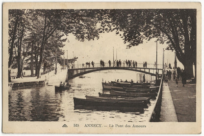 Plaque de verre photo négatif noir et blanc 13x18 cm Annecy pont Amours CPA
