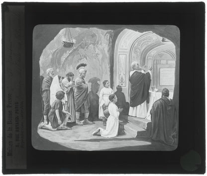 Tarcisius de Rome, Italie, dessin, photo plaque de verre, positif 8,5x10 cm