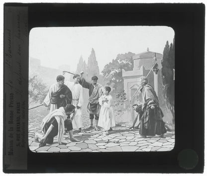 Tarcisius de Rome, Italie, dessin, photo plaque de verre, positif 8,5x10 cm