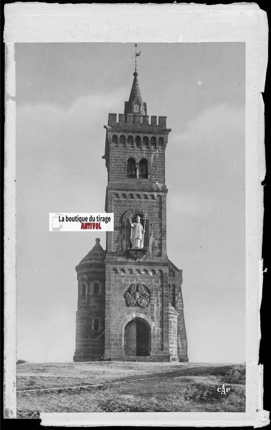 Plaque verre photo, négatif noir & blanc 9x14 cm, Dabo, Chapelle Saint-Léon