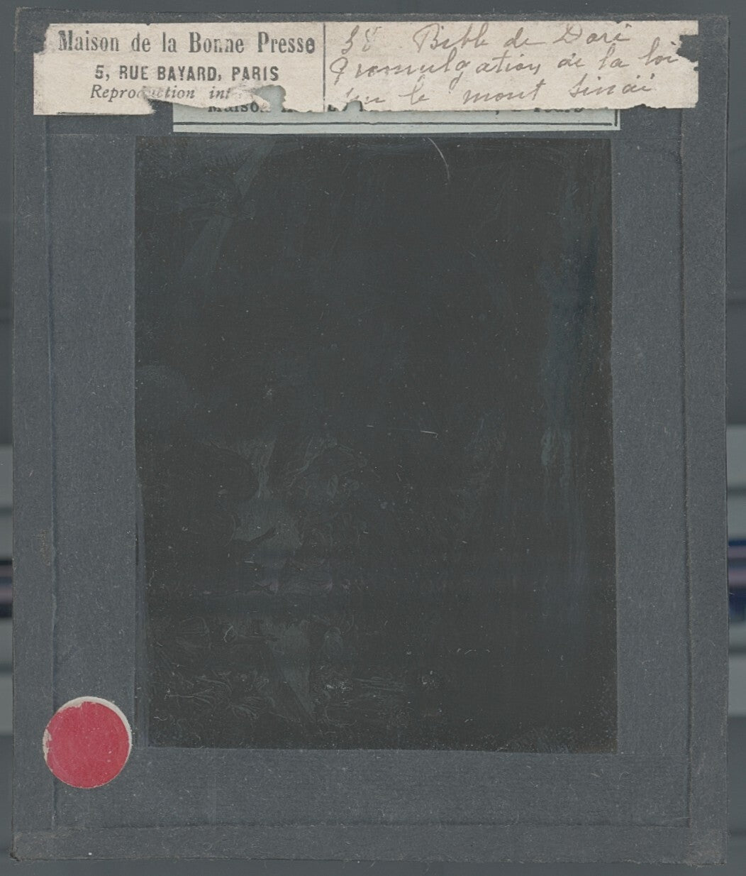 Mont Sinaï, la Bible de Doré, dessin, plaque de verre, positif 8,5x10 cm