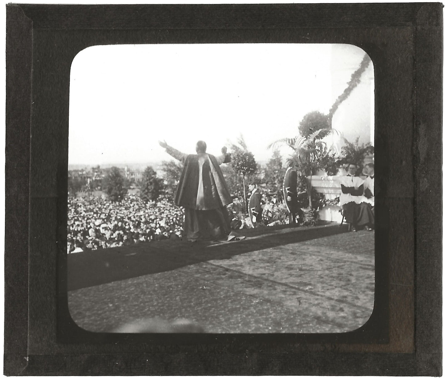 Foule, Canada Congrès Montréal, photo plaque de verre, positif 8,5x10 cm