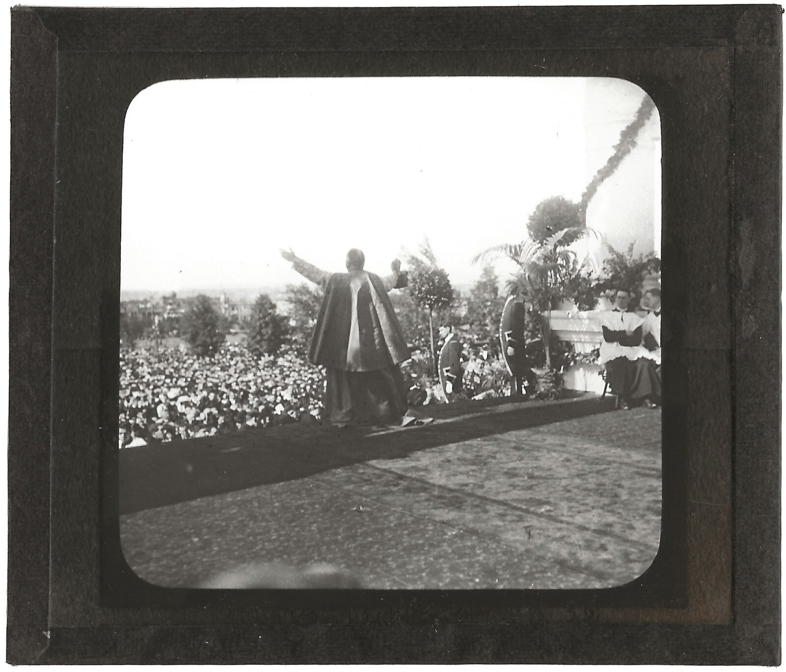 Foule, Canada Congrès Montréal, photo plaque de verre, positif 8,5x10 cm