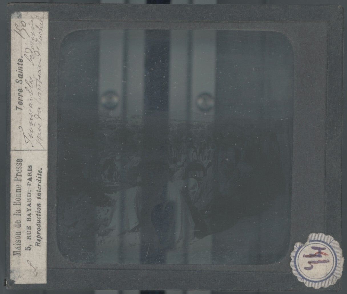 Funérailles, Bethléem, photo plaque verre, noir & blanc, positif 8,5x10 cm