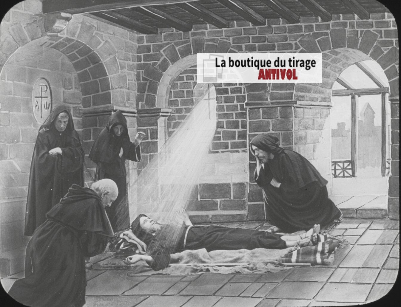 Saint-Martin, photo ancienne plaque verre, noir et blanc, positif 8,5x10 cm