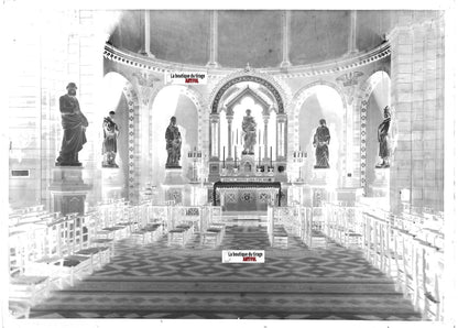 Plaque de verre photo ancienne négatif noir et blanc 13x18 cm église Strasbourg