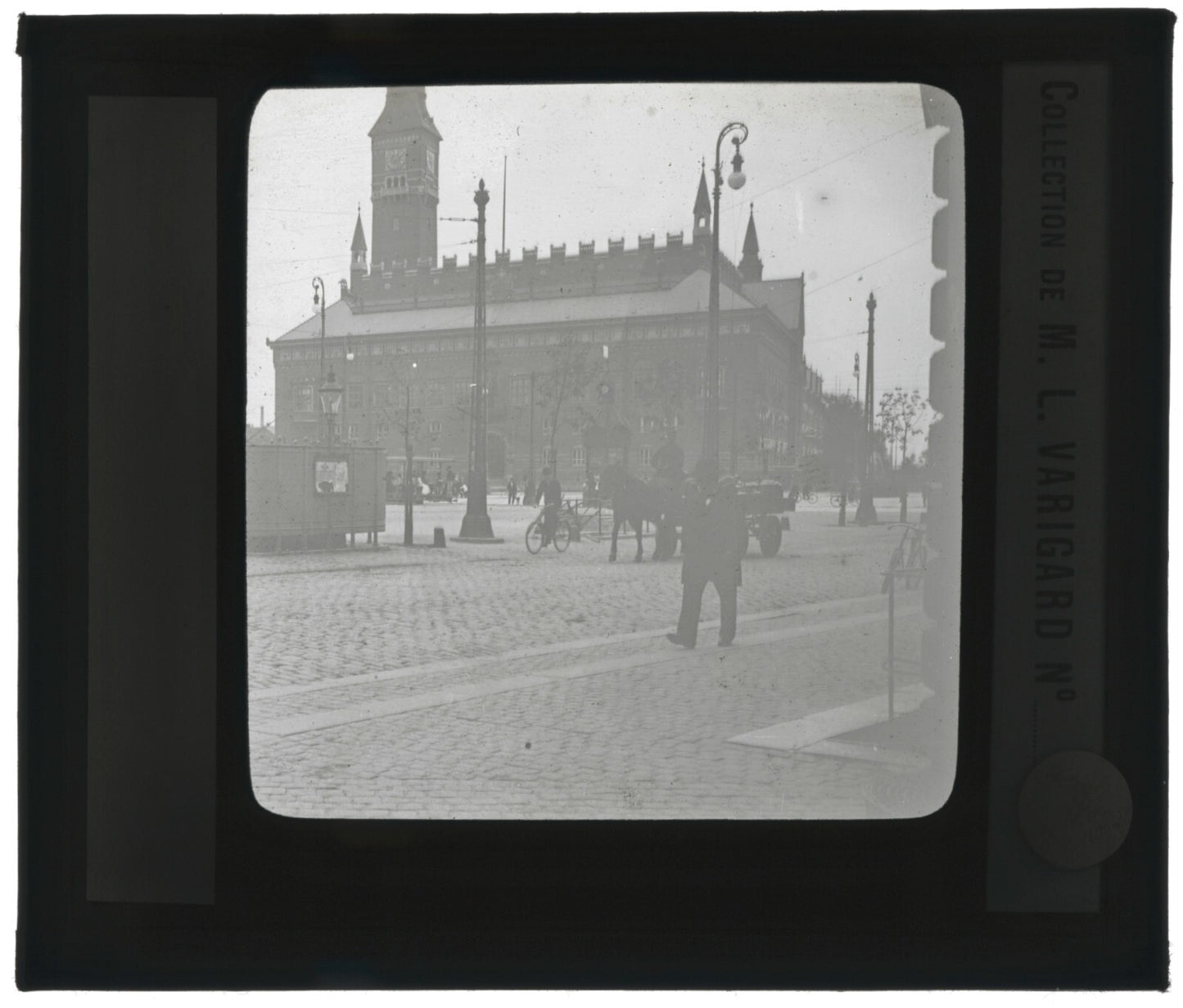 Copenhague, Danemark, photo ancienne plaque de verre, positif 8,5x10 cm