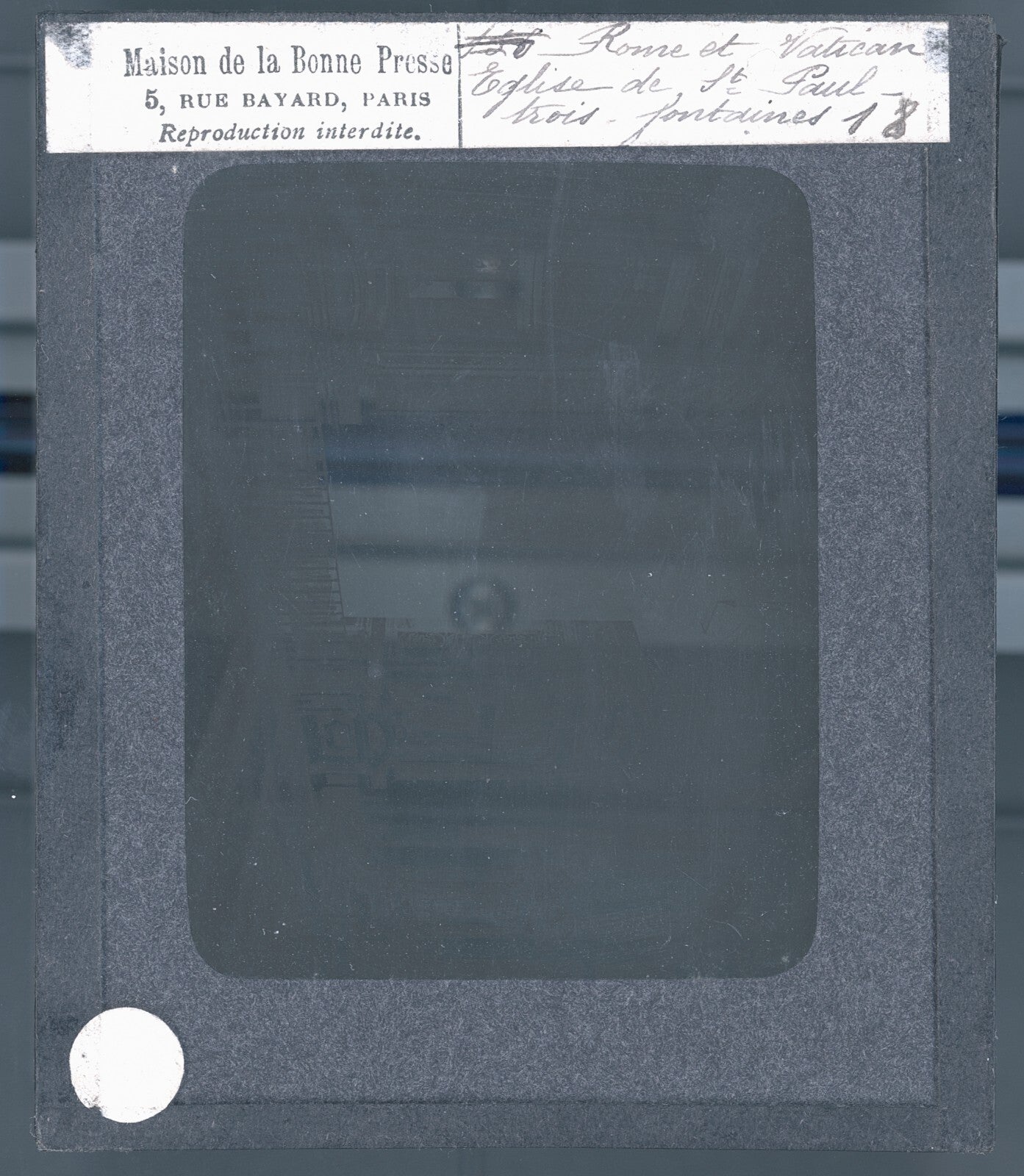 Abbaye Tre Fontane, Rome, photo ancienne plaque de verre, positif 8,5x10 cm