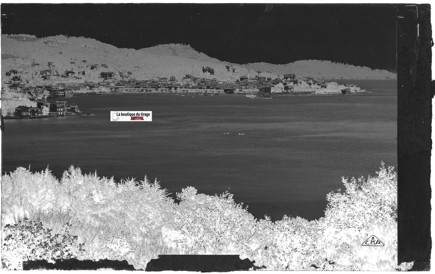 Sainte-Maxime, Plaque verre photo ancienne, négatif noir & blanc 9x14 cm, France