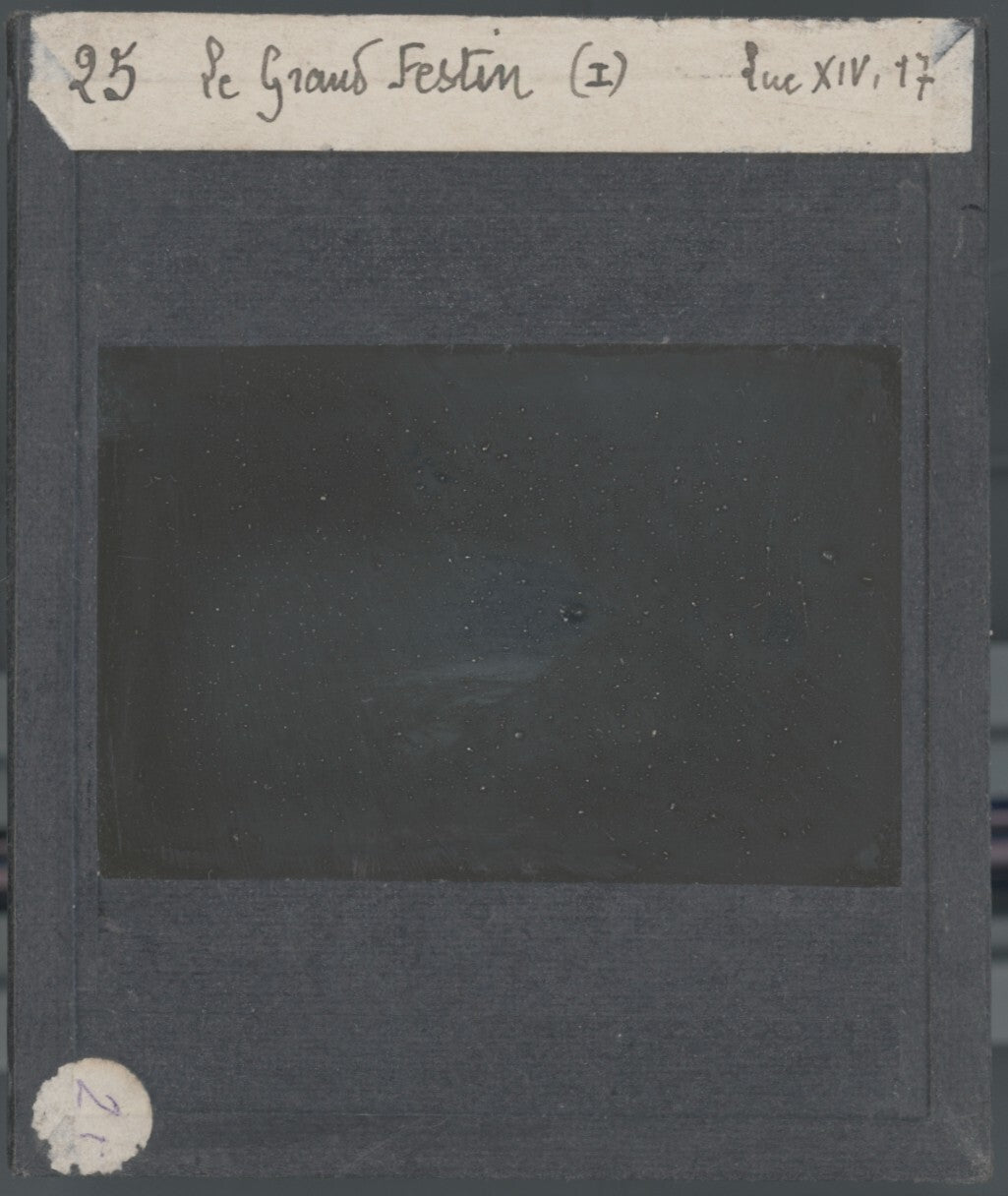 Luc, scène religieuse, dessin peinture plaque de verre, positif 8,5x10 cm