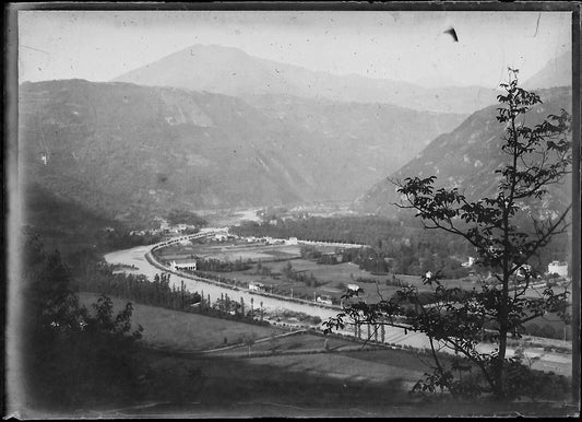 Plaque verre photo ancienne négatif noir et blanc 6x9 cm paysage rivière eau - La Boutique Du Tirage 