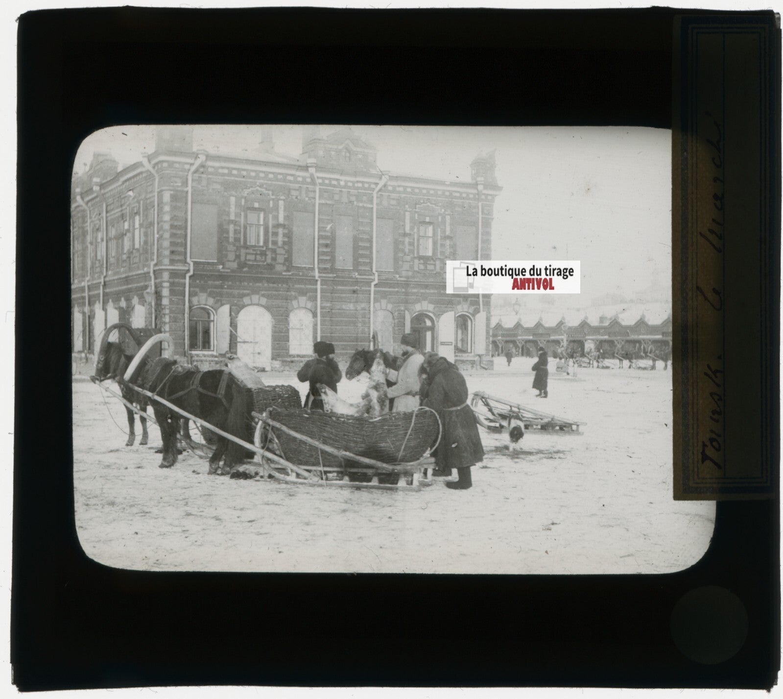 Koursk ?, Russie, photo plaque verre, noir & blanc, positif 8,5x10 cm