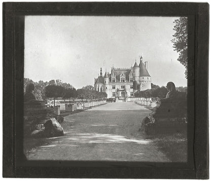 Château de Chenonceau, France, photo ancienne plaque de verre, positif 8,5x10 cm