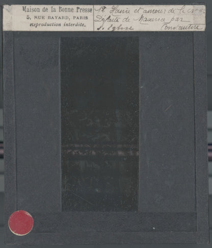 La bataille de Constantin, dessin, ancienne plaque de verre, positif 8,5x10 cm