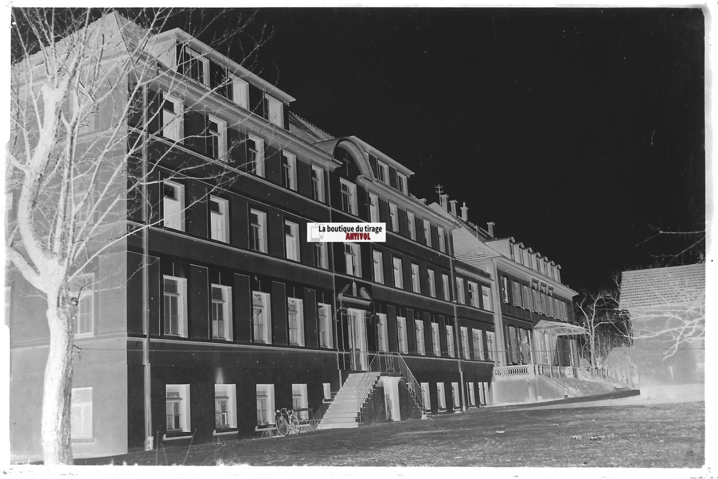 Plaque verre photo ancienne, négatif noir & blanc 10x15 cm, à situer, France