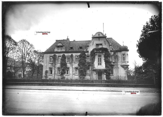 Plaque verre photo ancienne positif noir et blanc 13x18 cm Thionville vintage