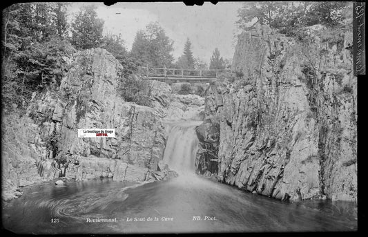 Remiremont, Saut de la Cuve, Plaque verre photo, négatif noir & blanc 13x21 cm