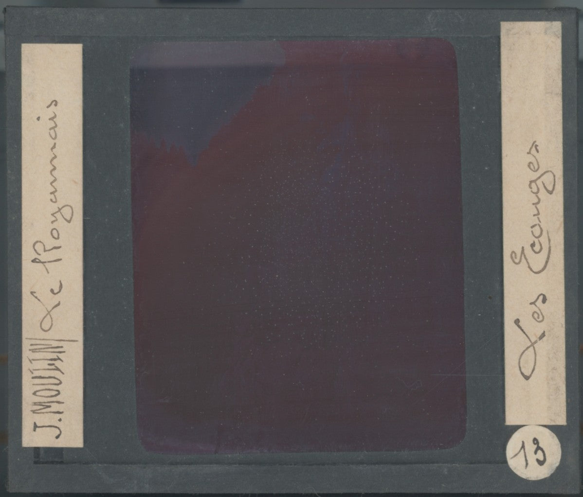 Gorges des Écouges, photo J. Moulin, plaque verre couleur, positif 8,5x10 cm