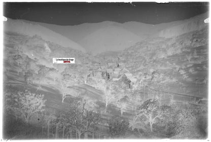 Eschbach-au-Val, Plaque verre photo ancienne, négatif noir & blanc 10x15 cm