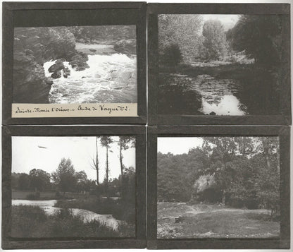 Campagne, voyage France, photos plaques de verre, lot 10 positifs 8,5x10 cm