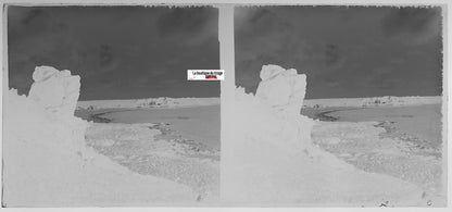 Perros-Guirec Pors Nevez, Plaque verre photo stéréo négatif noir & blanc 6x13 cm