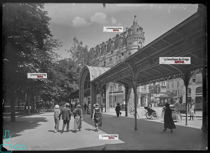 Vichy, Auvergne,  voitures, photos plaque de verre, lot de 5 négatifs 13x18 cm