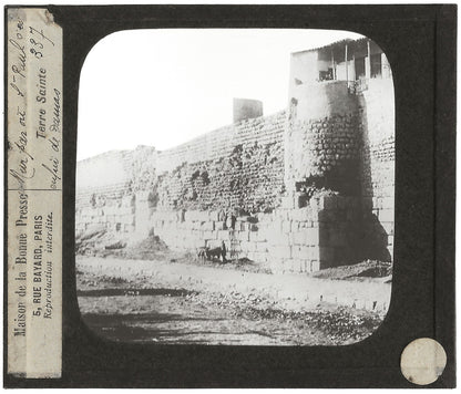 Damas, Saint-Paul, mur, photo ancienne plaque de verre, positif 8,5x10 cm