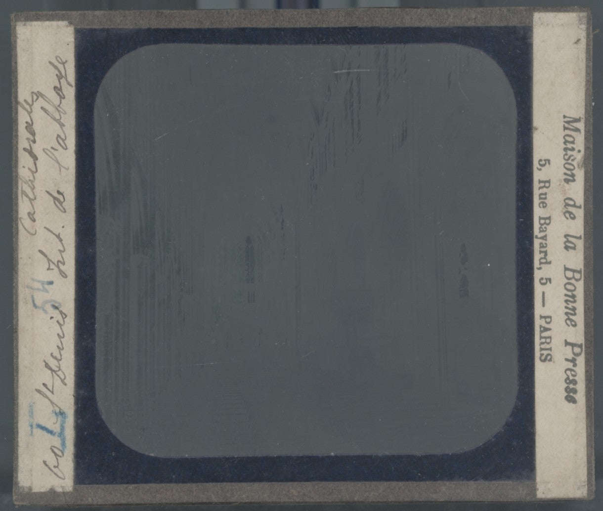 Cathédrale de Saint-Denis, photo plaque verre, noir & blanc, positif 8,5x10 cm