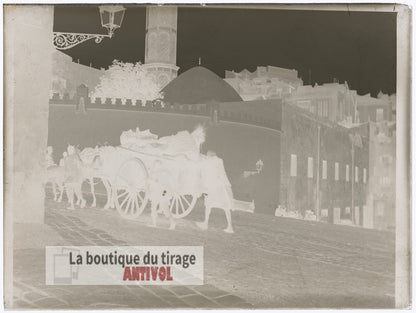 Mosquée du Pacha, Oran, Algérie, plaque verre, photo ancienne, négatif 9x12 cm