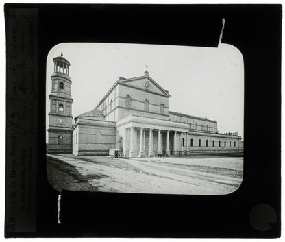 Basilique Saint-Paul-Hors-Les-Murs, Rome, photo plaque verre, positif 8,5x10 cm
