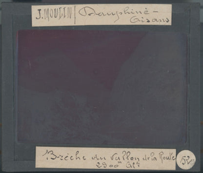 Vallon de la Route, photo J. Moulin, plaque verre, couleur, positif 8,5x10 cm