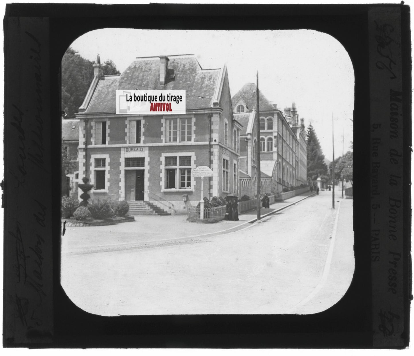 Hautes-Pyrénées, Lourdes, photo plaque verre, noir et blanc, positif 8,5x10 cm